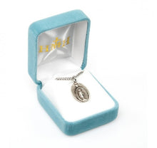 Load image into Gallery viewer, Blessed Mother Mary with rays coming out of her extended hands, crushing a serpent under her feet.