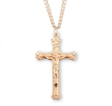 Load image into Gallery viewer, Gold Over Sterling Silver High Relief Crucifix