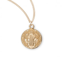 Load image into Gallery viewer, Saint Benedict Round Jubilee Medal Gold Over Sterling Silver Medal