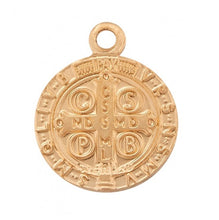 Load image into Gallery viewer, Saint Benedict Round Jubilee Medal Gold Over Sterling Silver Medal