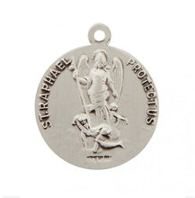 Load image into Gallery viewer, Saint Christopher and Saint Raphael Double Sided Sterling Silver Medal
