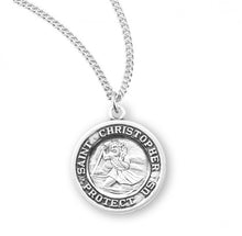 Load image into Gallery viewer, Saint Christopher and Saint Raphael Sterling Silver Medal Zoom Saint Christopher and Saint Raphael Sterling Silver Medal