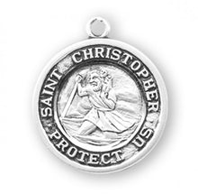 Load image into Gallery viewer, Saint Christopher and Saint Raphael Sterling Silver Medal