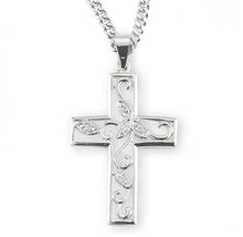 Load image into Gallery viewer, Crystal Cubic Zircon Sterling Silver Vine Cross
