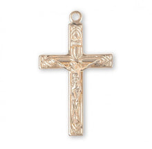 Load image into Gallery viewer, Art Deco Style Gold Over Sterling Silver High Polished Crucifix