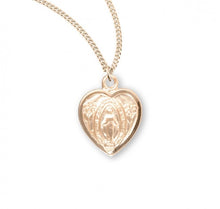 Load image into Gallery viewer, Gold Over Sterling Silver Heart Shaped Miraculous Medal