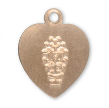 Load image into Gallery viewer, Small Heart Shaped Miraculous Medal Gold Over Sterling Silver