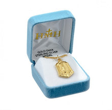 Load image into Gallery viewer, Blessed Mother Mary Gold Over Sterling Silver Miraculous Medal