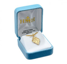 Load image into Gallery viewer, Blessed Mother Mary with rays coming out of her extended hands, crushing a serpent under her feet.