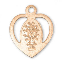 Load image into Gallery viewer, Miraculous Medal Heart Gold Over Sterling Silver Pendant