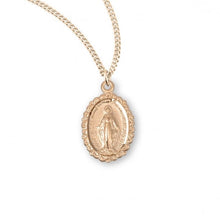 Load image into Gallery viewer, Gold Over Sterling Silver Oval Miraculous Medal