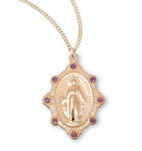 Load image into Gallery viewer, Gold Over Sterling Silver Oval Miraculous Medal