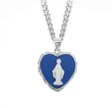 Load image into Gallery viewer, Light Blue Sterling Silver Cameo Miraculous Medal