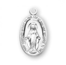 Load image into Gallery viewer, Sterling Silver Oval Miraculous Medal