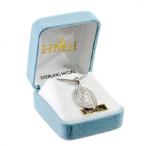 Load image into Gallery viewer, Blessed Mother Mary with rays coming out of her extended hands, crushing a serpent under her feet.