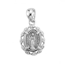Load image into Gallery viewer, Sterling Silver Crystal Cubic Zirconia Miraculous Medal