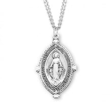 Load image into Gallery viewer, Sterling Silver Double Pointed Oval Miraculous Medal