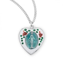 Load image into Gallery viewer, Sterling Silver Enameled Miraculous Medal