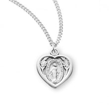 Load image into Gallery viewer, Sterling Silver Heart Shaped Miraculous Medal