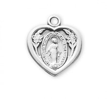 Load image into Gallery viewer, Sterling Silver Heart Shaped Miraculous Medal