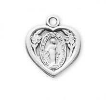 Load image into Gallery viewer, Sterling Silver Heart Shaped Miraculous Medal
