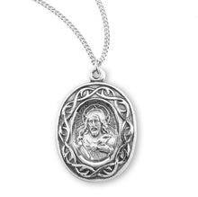 Load image into Gallery viewer, "Crown of Thorns" Sterling Silver Scapular MedalZoom "Crown of Thorns" Sterling Silver Scapular Medal