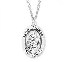 Load image into Gallery viewer, Patron Saint Anthony Oval Sterling Silver Medal