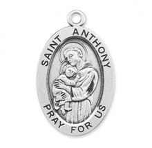 Load image into Gallery viewer, Patron Saint Anthony Oval Sterling Silver Medal