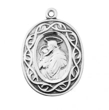 Load image into Gallery viewer, Saint Anthony Oval Sterling Silver "Crown of Thorns" Medal