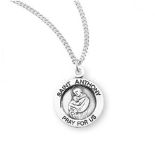 Load image into Gallery viewer, Saint Anthony Round Sterling Silver Medal