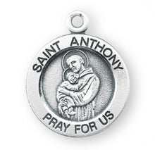 Load image into Gallery viewer, Saint Anthony Round Sterling Silver Medal