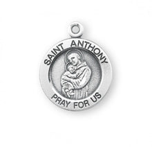Load image into Gallery viewer, Saint Anthony Round Sterling Silver Medal
