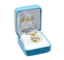 Load image into Gallery viewer, Holy Spirit two-tone open heart pendant.