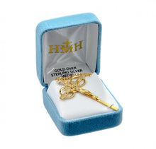 Load image into Gallery viewer, Gold Over Sterling Silver Three Ring Wedding Crucifix