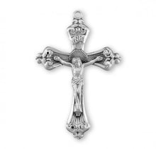 Load image into Gallery viewer, Sterling Silver Baroque Scroll Tipped Crucifix
