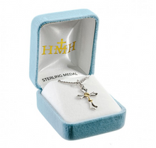 Load image into Gallery viewer, Cross with a Chalice Two-Tone Sterling Silver Pendant