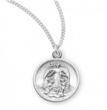 Load image into Gallery viewer, Sterling Silver Guardian Angel Round Medal