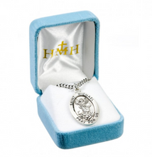 Load image into Gallery viewer, Patron Saint Michael Oval Sterling Silver Medal