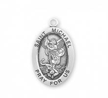 Load image into Gallery viewer, Saint Michael oval medal-pendant.