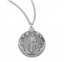 Load image into Gallery viewer, Saint Benedict Round Sterling Silver Medal