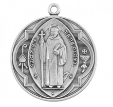 Load image into Gallery viewer, Saint Benedict Round Sterling Silver Medal