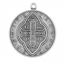 Load image into Gallery viewer, Saint Benedict Round Sterling Silver Medal