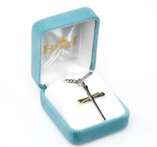 Load image into Gallery viewer, Two-Tone Nail Cross Pendant 24 Inch Chain