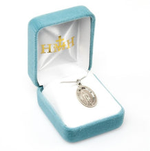 Load image into Gallery viewer, Our Lady of Guadalupe Spanish oval medal-pendant.