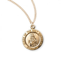 Load image into Gallery viewer, Holy Scapular Round Double Sided Gold Over Sterling Silver Medal
