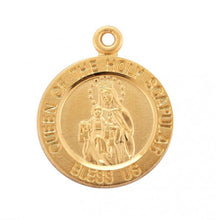 Load image into Gallery viewer, Holy Scapular Round Double Sided Gold Over Sterling Silver Medal
