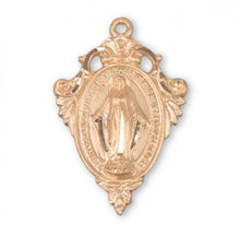 Load image into Gallery viewer, Ornate Gold Over Sterling Silver Miraculous Medal
