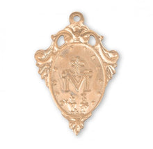 Load image into Gallery viewer, Ornate Gold Over Sterling Silver Miraculous Medal
