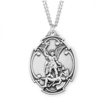 Load image into Gallery viewer, Saint Michael the Archangel in Styled Cross Shield Medal
