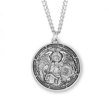 Load image into Gallery viewer, Saint Michael the Archangel Round Sterling Silver Medal
